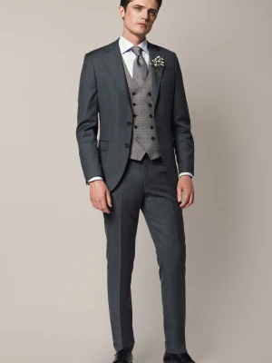 Spodnie Business Mix z Wełną Szary Lancerto