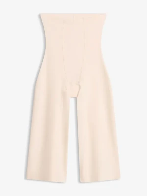 Spodnie capri lekko modelujące z bawełny BonPrix beżowy