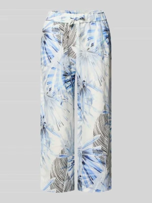Spodnie capri z szerokimi nogawkami we wzór na całej powierzchni model 'PIA' TONI