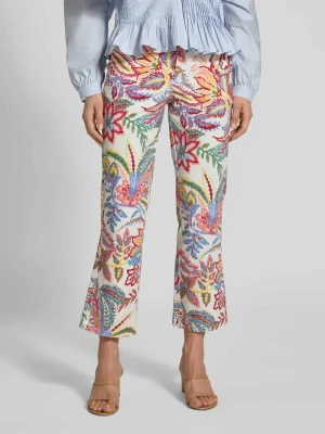 Spodnie capri ze wzorem na całej powierzchni milano italy