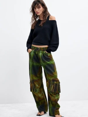 Spodnie cargo 100% bawełna M. C. Lacroix Desigual zielony
