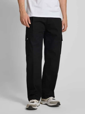 Spodnie cargo o kroju regular fit z wpuszczanymi kieszeniami model ‘Graysen’ Hugo Czarny
