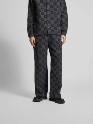 Spodnie cargo o kroju relaxed fit z dodatkiem lnu Daily Paper Czarny