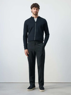 Spodnie cargo slim fit comfort stretch granatowy - Mężczyzna - - MANGO MAN