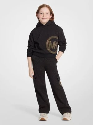 Spodnie cargo z mieszanki bawełny z logo nabitym ćwiekami Michael Kors Kids