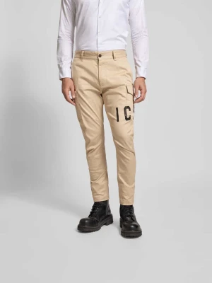 Spodnie cargo z nadrukiem z logo Dsquared2 Beżowy