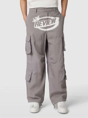 Spodnie cargo z nadrukiem z logo REVIEW