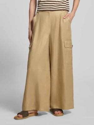 Spodnie cargo z szerokimi nogawkami z czystego lnu Weekend Max Mara