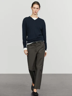 Spodnie Carrot Fit Ze 100% Bawełny - Szarobrązowy - Massimo Dutti - Female
