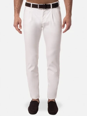 SPODNIE CASUAL AMATO 237A ECRU Z BAWEŁNY Recman