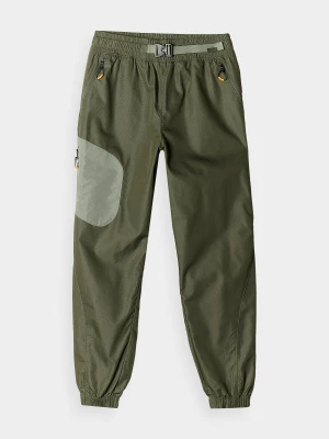 4F Spodnie casual damskie - oliwkowe/khaki XS