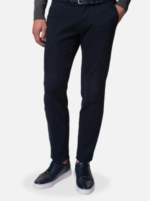 SPODNIE CASUAL DIDION 156 GRANATOWE Z BAWEŁNY TYPU JERSEY Recman