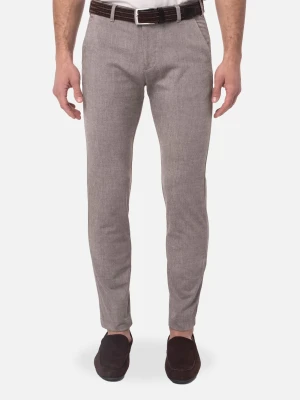 SPODNIE CASUAL SERBIE 234 BRĄZOWE Z BAWEŁNĄ Recman