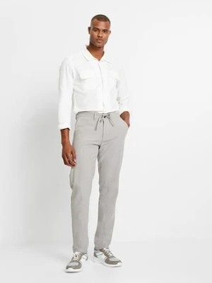 Spodnie chino Regular Fit Straight, z gumką w talii, z materiału z domieszką lnu bonprix