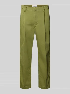 Spodnie chino z mieszanki bawełny, krój regular fit, model 'TAAMIR PLEATED' ARMEDANGELS