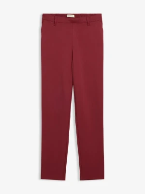 Spodnie chino z mieszanki wiskozy BonPrix czerwony