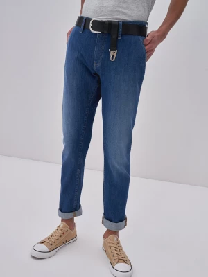 Spodnie chinosy męskie jeansowe niebieskie Logan 482 BIG STAR