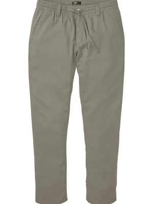 Spodnie chinosy regular fit z przewiewnej mieszanki lnu, straight BonPrix szary