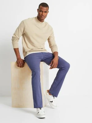 Spodnie chinosy regular fit z wygodną talią i paskiem, straight bonprix