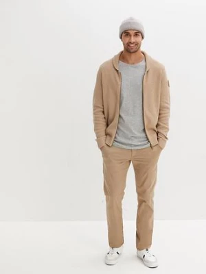 Spodnie chinosy regular fit z wygodną talią i paskiem, straight bonprix