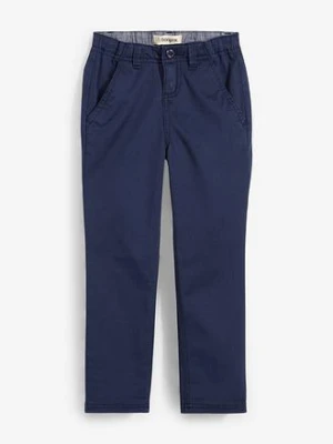 Spodnie chinosy slim fit z regulowaną talią, straight BonPrix - niebieski