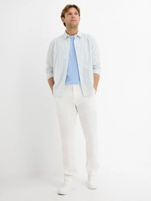 Spodnie chinosy z czystego lnu, regular fit, prosta nogawka bonprix