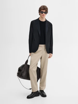 Spodnie Z Mieszanki Bawełny Z Zakładkami - Surowy - - Massimo Dutti - Mężczyzna