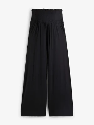 Spodnie ciążowe culotte z wiskozy, o kroju loose fit BonPrix czarny