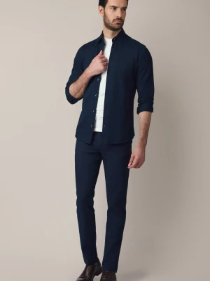 Spodnie Ciemnogranatowe Chino Regular z Elastycznym Pasem z Bawełną Mikkeli Lancerto