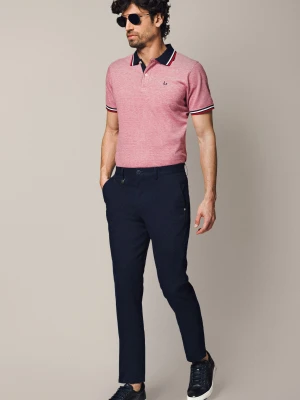 Spodnie Ciemnogranatowe Chino z Bawełną Monaco Lancerto