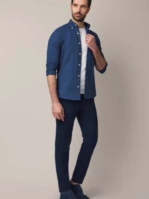 Spodnie Ciemnogranatowe Chino z Elastycznym Pasem z Bawełną Mikkeli Lancerto