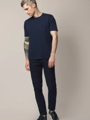 Spodnie Ciemnogranatowe z Bawełną Chino Nelson Lancerto