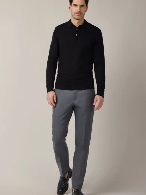 Spodnie Ciemnoszare Wełniane z Elastycznym Pasem Artemio Lancerto