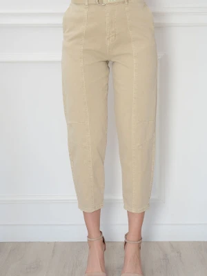Spodnie classic fit z przeszyciami beż Modelo Cocomoda.pl - odzież damska, sukienki, buty, dodatki