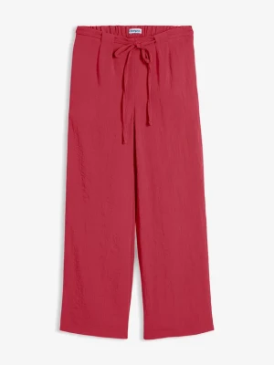 Spodnie culotte z lejącego materiału z domieszką wiskozy BonPrix czerwony