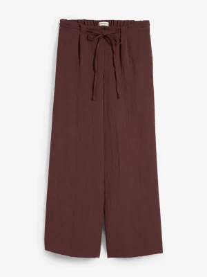 Spodnie culotte z lejącej mieszanki wiskozy BonPrix brązowy