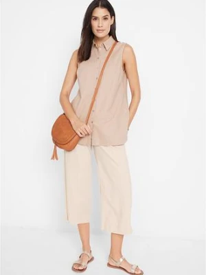 Spodnie culotte z lnem, o regulowanej długości bonprix