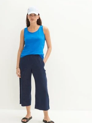 Spodnie culotte z lnem, o regulowanej długości bonprix