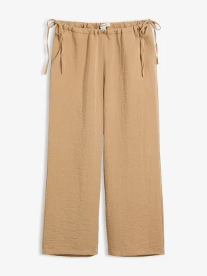Spodnie culotte z mieszanki wiskozy BonPrix beżowy