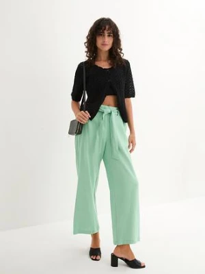 Spodnie culotte z przewiewnej mieszanki lnu bonprix