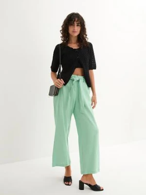 Spodnie culotte z przewiewnej mieszanki lnu bonprix