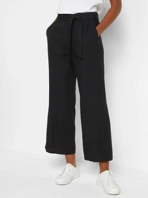 Spodnie culotte z przewiewnej mieszanki lnu bonprix