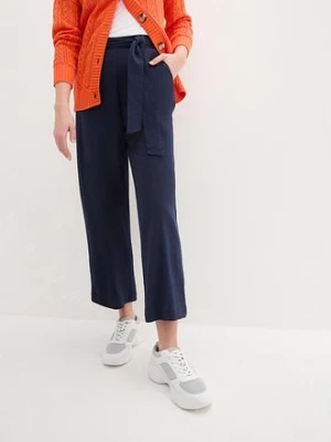 Spodnie culotte z przewiewnej mieszanki lnu BonPrix niebieski