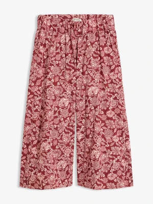 Spodnie culotte z przyjemnej w dotyku popeliny BonPrix czerwony