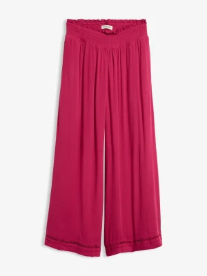 Spodnie culotte ze strukturalnej mieszanki wiskozy BonPrix różowy