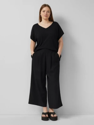 Spodnie culottes z mieszanki lnu QS czarny