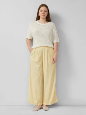 Spodnie culottes z mieszanki lnu QS żółty
