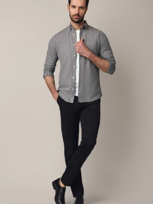 Spodnie Czarne Chino Regular z Elastycznym Pasem z Bawełną Mikkeli Lancerto