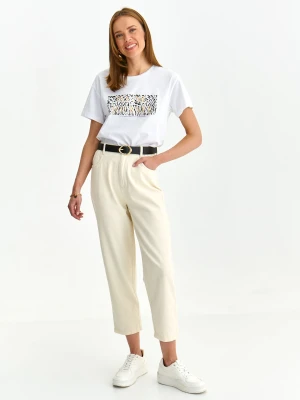 Spodnie damskie białe - SSP4304BI spodnie długie - TOP SECRET - Odzieżowy sklep internetowy TOP SECRET