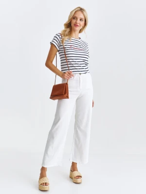 Spodnie damskie białe - SSP4445BI spodnie długie - TOP SECRET - Odzieżowy sklep internetowy TOP SECRET